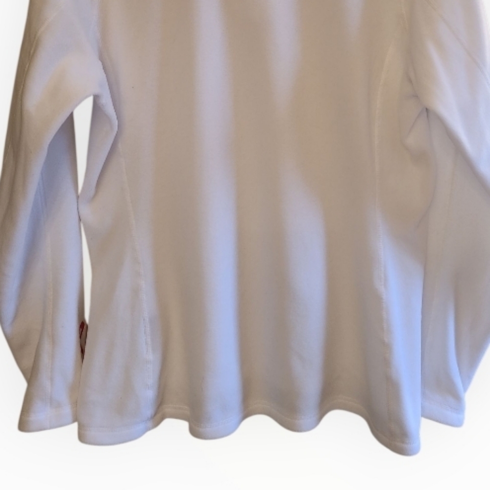 The North Face Polartec Classic 1/4 Zip Fleece Pullover Jacket White Pink Cancer - Picture 13 of 17